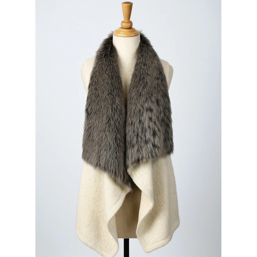 DROMe Leather Wool Made In Italy Winter Fall Women's Medium Super Soft Vest